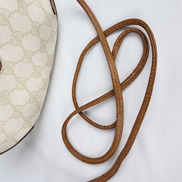 Vintage GUCCI Sherry GG Pattern Brown Leather Mini Shoulder Bag - Picture 10 of 13